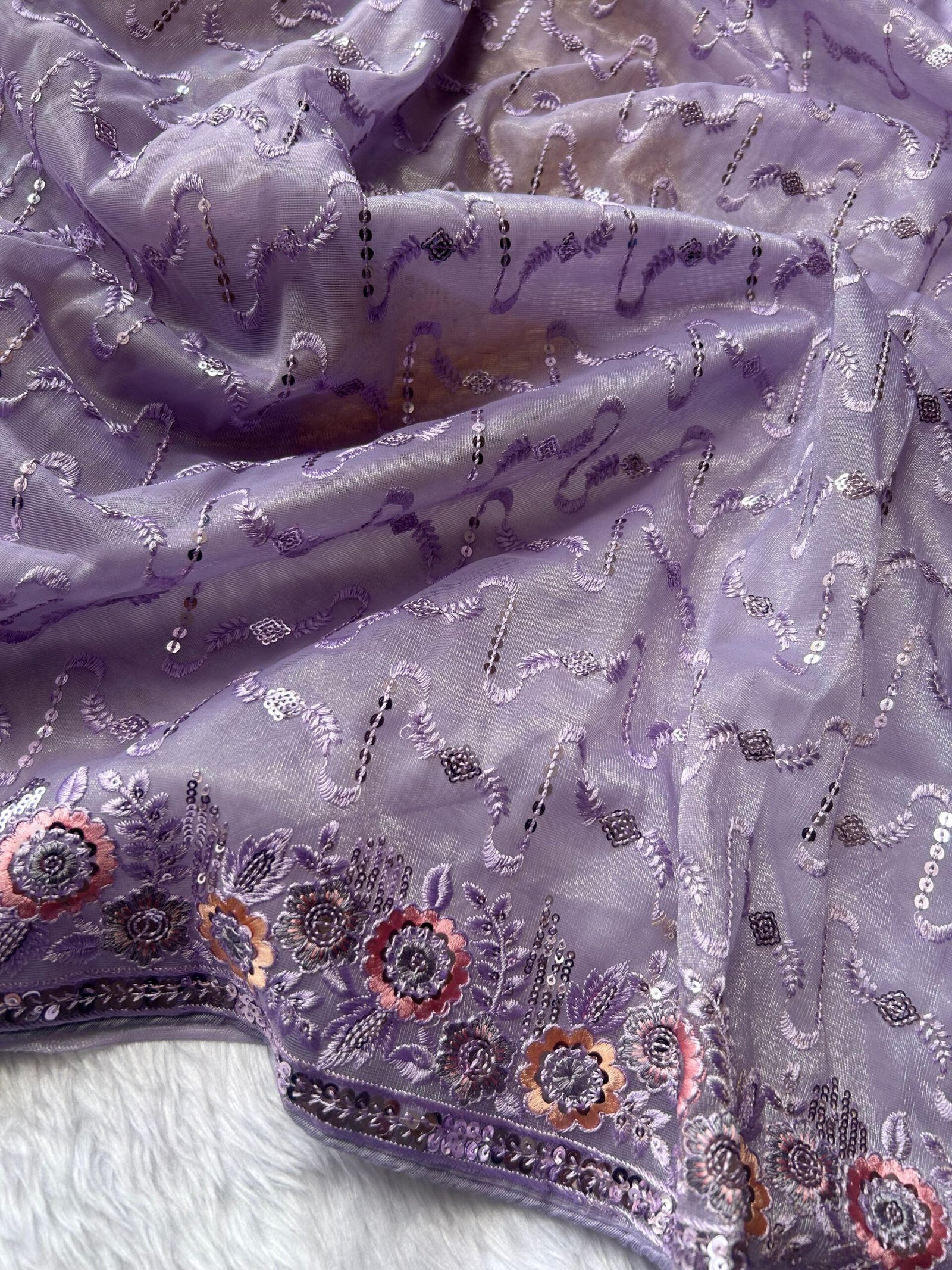 Heavy Net Saree - Image 3