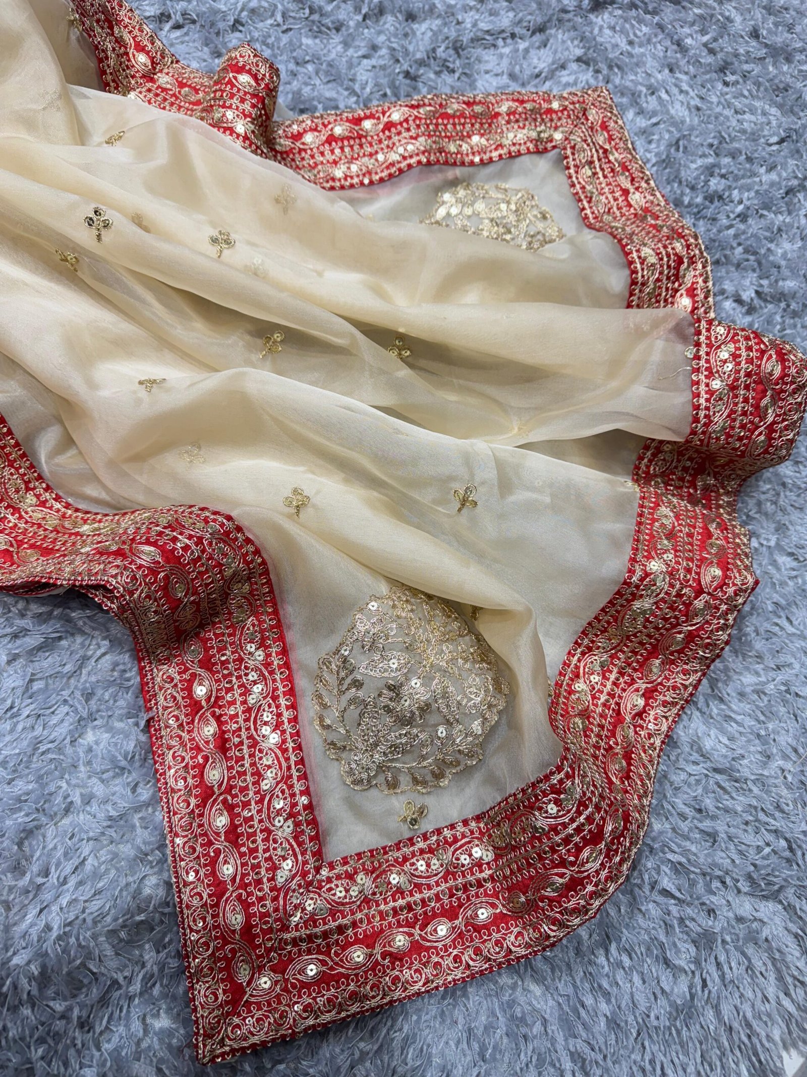 Designer Heavy Organza Saree - Image 2