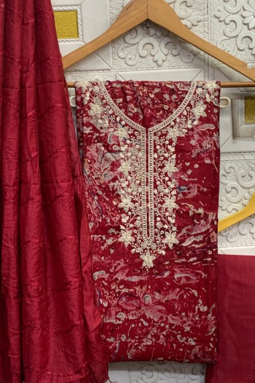 Maslin Print Top Bottom With Dupatta