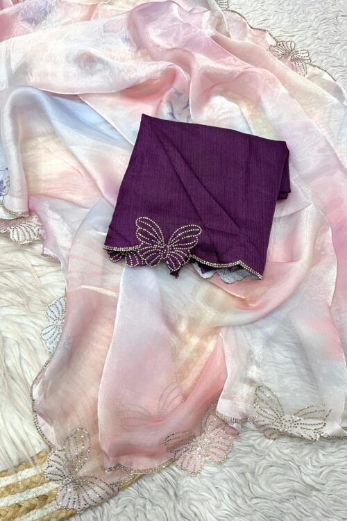 Satin Digital Print Saree