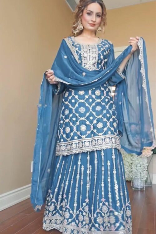 Kurti with Plazzo and Dupatta Set