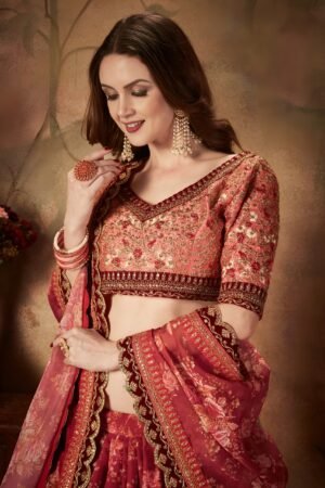 Red Floral Lehenga Choli